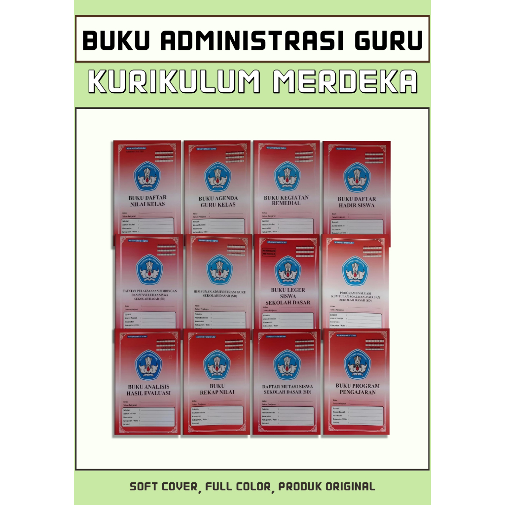 Buku Administrasi Guru, Guru Bidang dan Kepala Sekolah SD