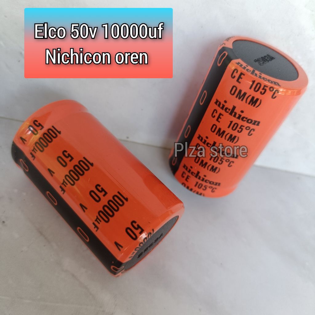 Elco elko 50v 10000uf Nichicon orange oren original kapasitas 50volt 10000uf