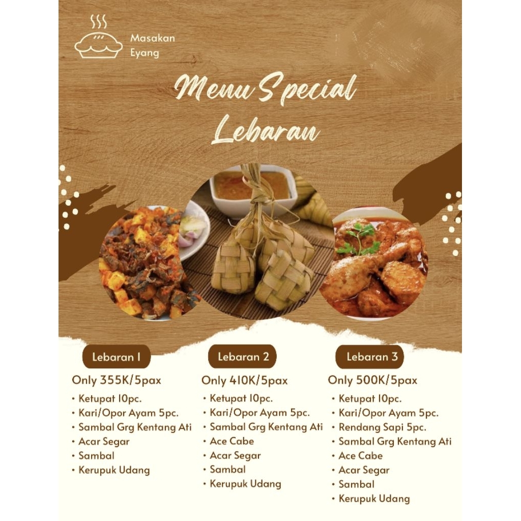 

Catering, Masakan Rumah, Homemade, Ketupat, Lebaran, Siap Makan