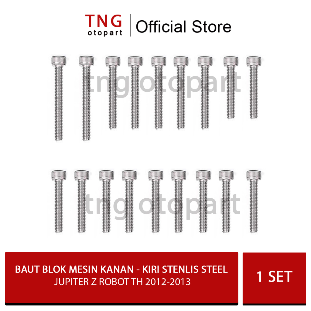 Baut Blok Mesin  Yamaha Jupiter Z Robot Th 2010-2012 Stenlis Steel  / Baut Blok Mesin Kanan Kiri Jup