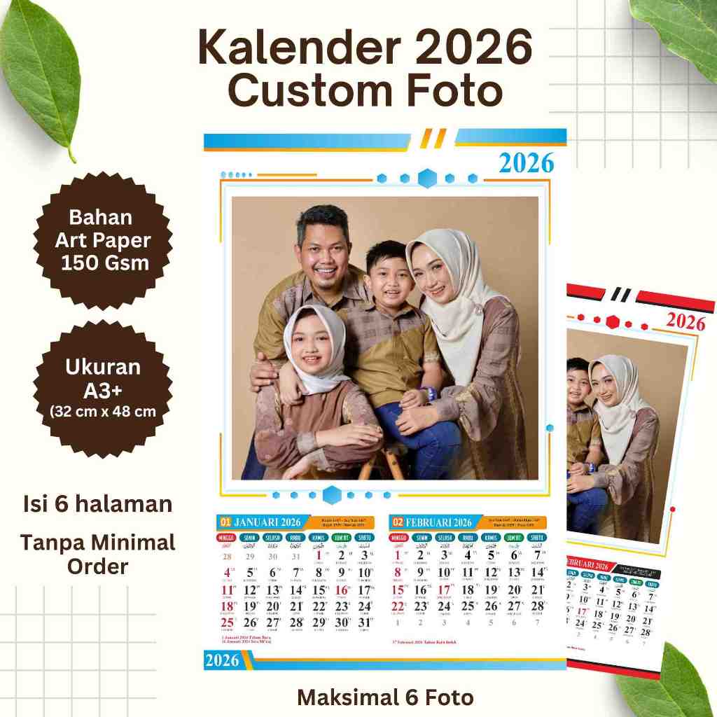 

kalender custom isi 6 lembar/kalender dinding 2026