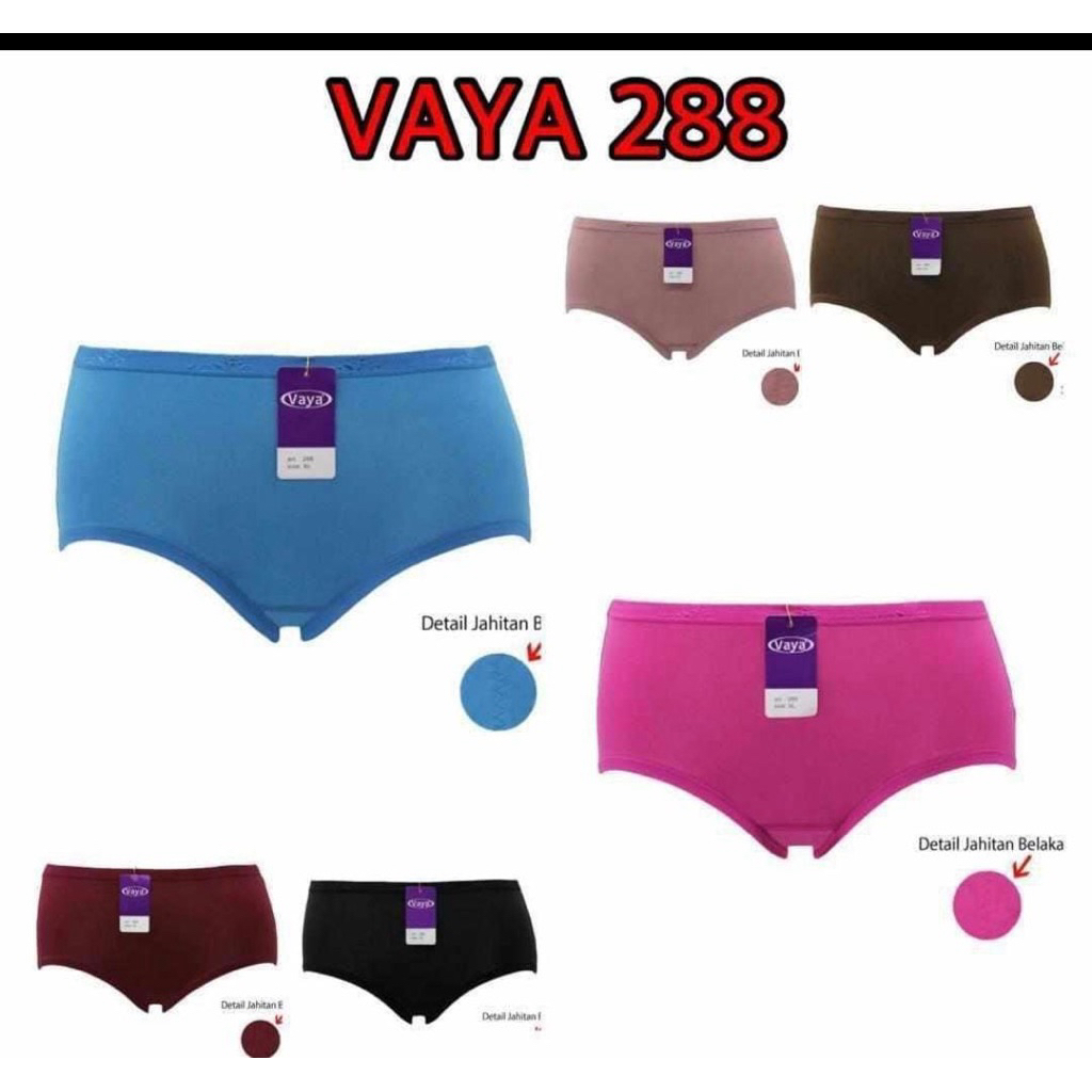 VAYA (12Pcs) CELANA DALAM WANITA TIPE ART 288 VAYA SOFT ORIGINAL /KOLOR CEWEK WANITA VAYA SOFT