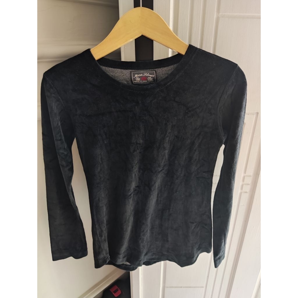 velvet longsleeve top atasan lengan panjang bludru