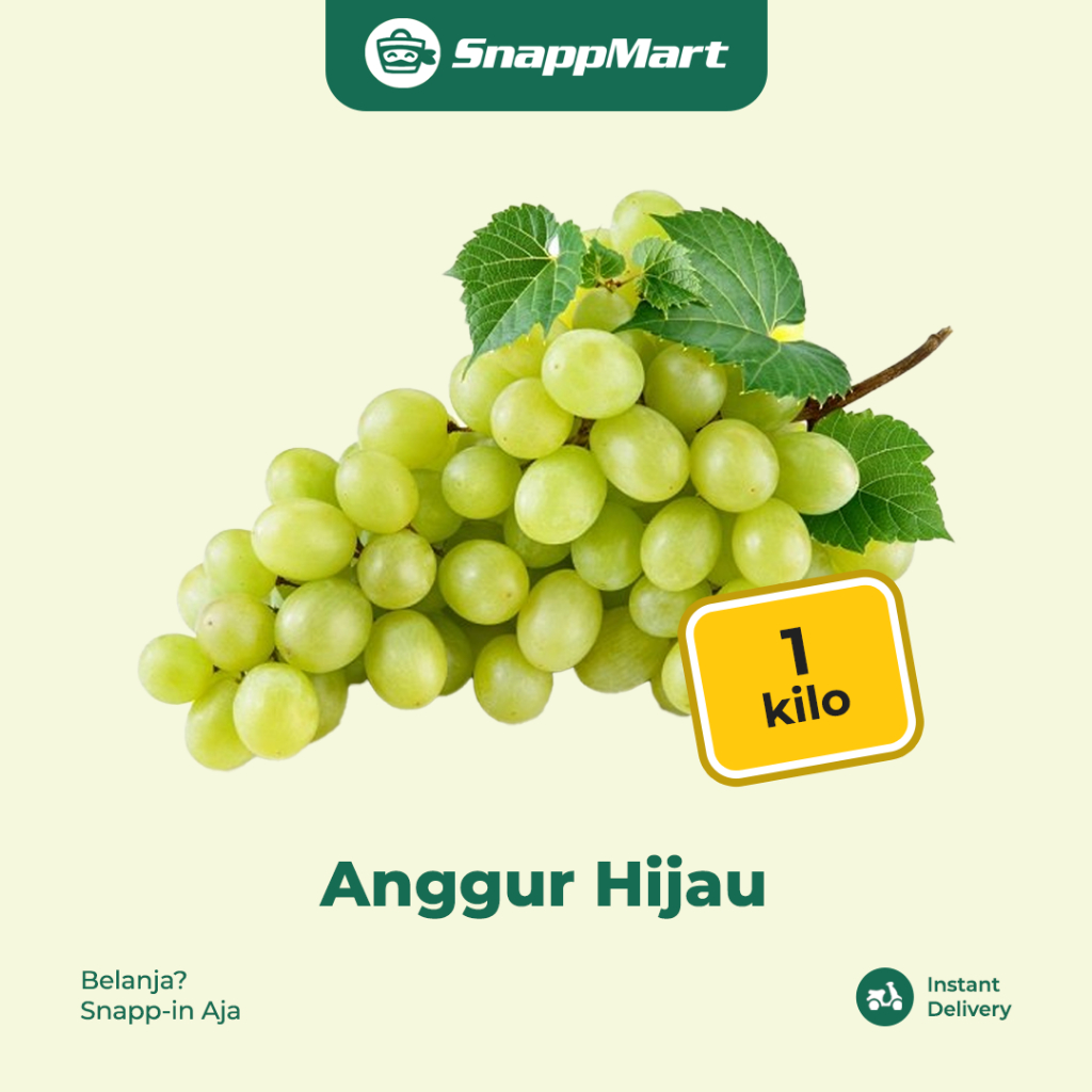 

Anggur Hijau Fresh (1kg) - INSTANT / SAMEDAY - Buah