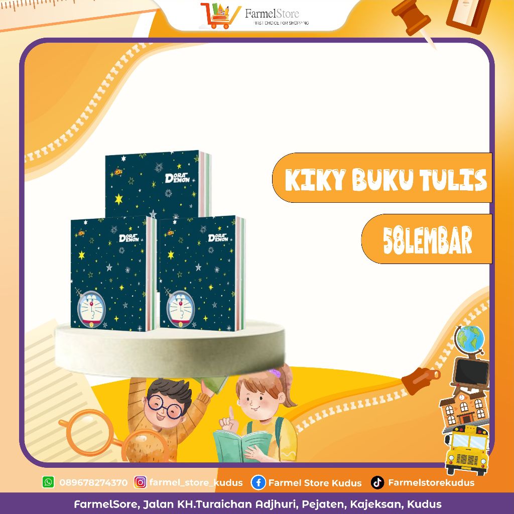 

KIKY BUKU TULIS 1PAK(isi 10buku) 58Lembar