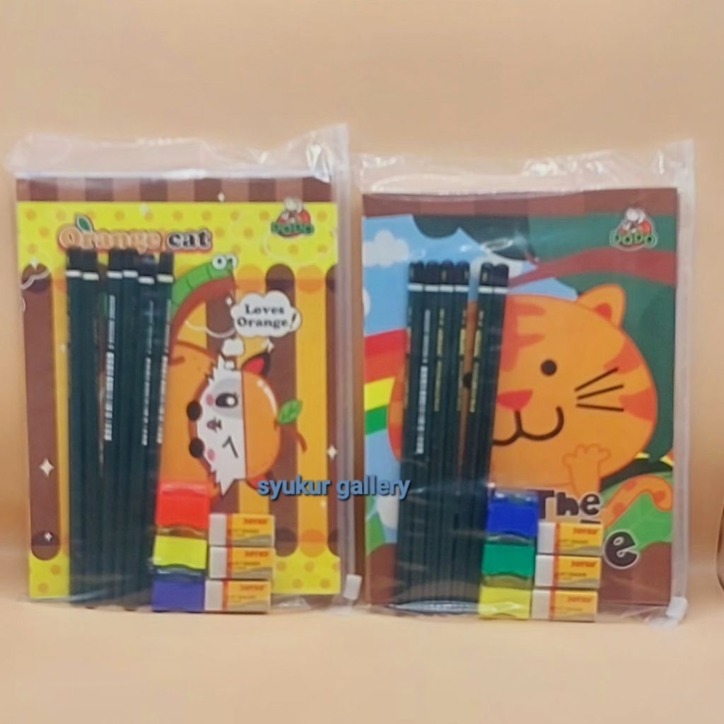 

Perlengkapan alat tulis sekolah 1 set 18 IN 1 / paket buku tulis 38 Lembar / rautan / penghapus dan pensil / paket lengkap dan hemat