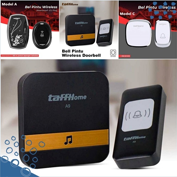 Bel Pintu Rumah Wireless Tanpa Kabel Jarak Jauh Waterproof Doorbell Alarm Bell Listrik Kantor Toko