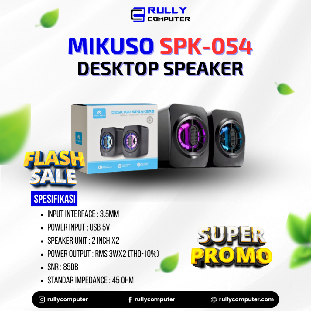 Speaker Sound Salon PC Salon Laptop Mini Bass RGB