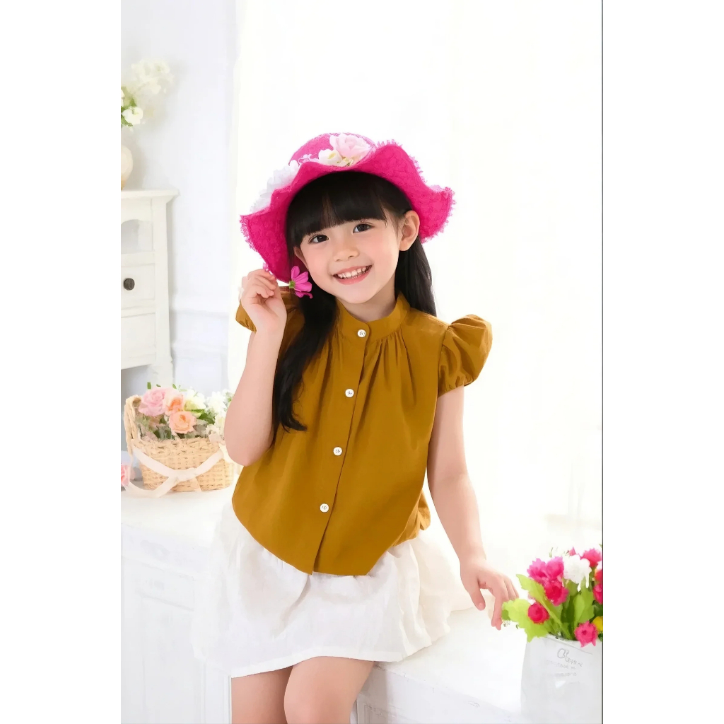 Blouse Ruffle Anak/Atasan Ruffle Anak Perempuan/Kemeja Anak