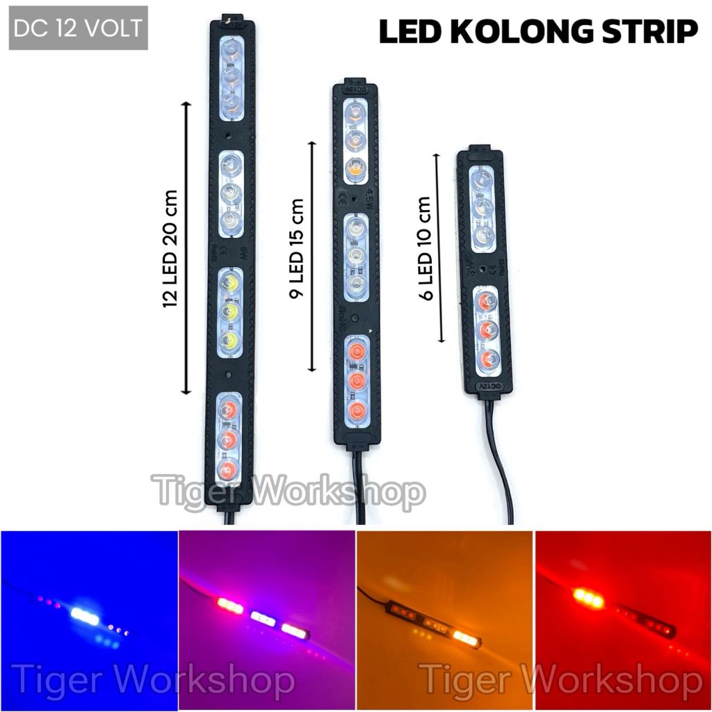 Lampu LED Kolong Plasma Flash Strobo 6 Mata 9 Mata 12 Mata Nyala Kedap Kedip Blitz DC 12 Volt Motor 