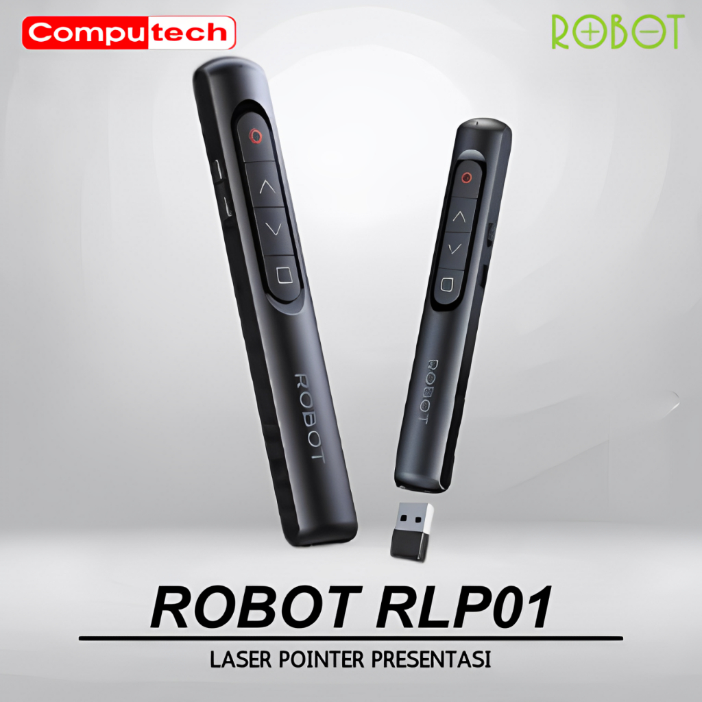 ROBOT Wireless Laser Pointer RLP01 Remote Pointer Presentasi Pen Laser Merah Penunjuk Proyektor