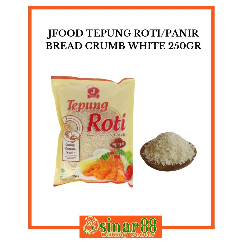 

JFOOD TEPUNG ROTI/PANIR BREAD CRUMB WHITE 250GR
