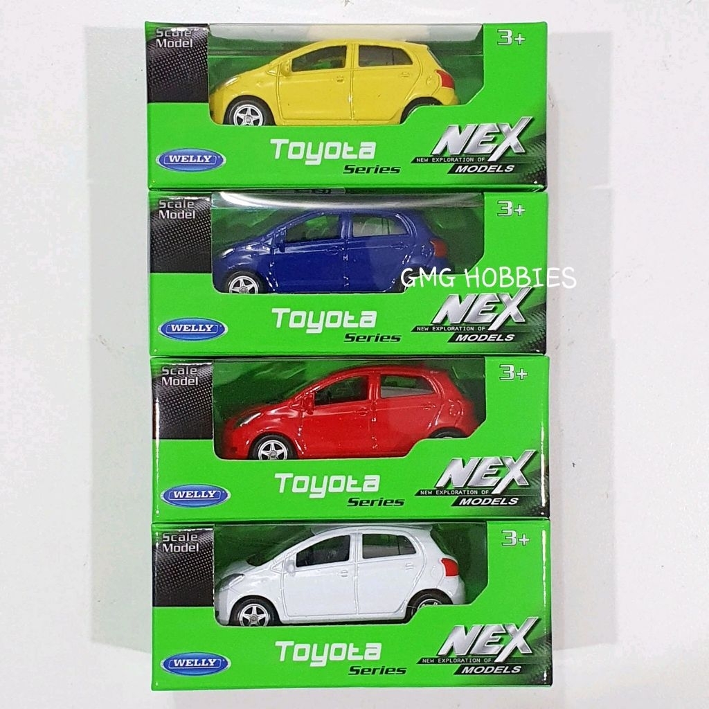 WELLY 1:60 Toyota Yaris Bakpao Diecast Miniatur Mobil Mainan Anak