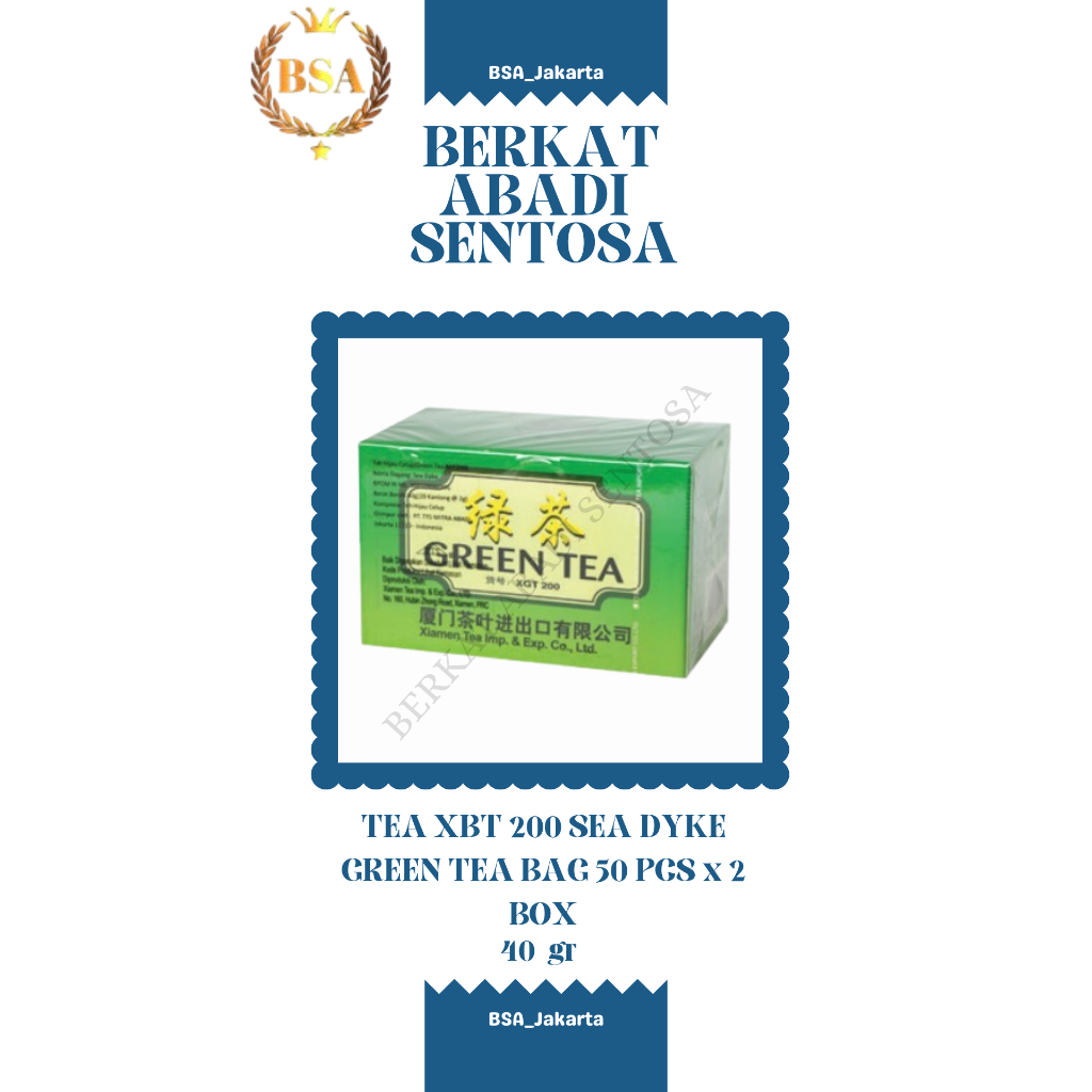 

TEA XGT 200 SEA DYKE GREEN TEA 50 PCS x 2 BOX (40 GR)