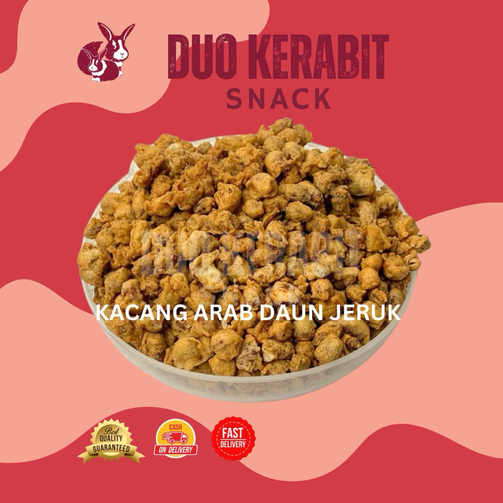 

Kacang Arab daun jeruk Duo Kerabit Snack 250gram,500gram