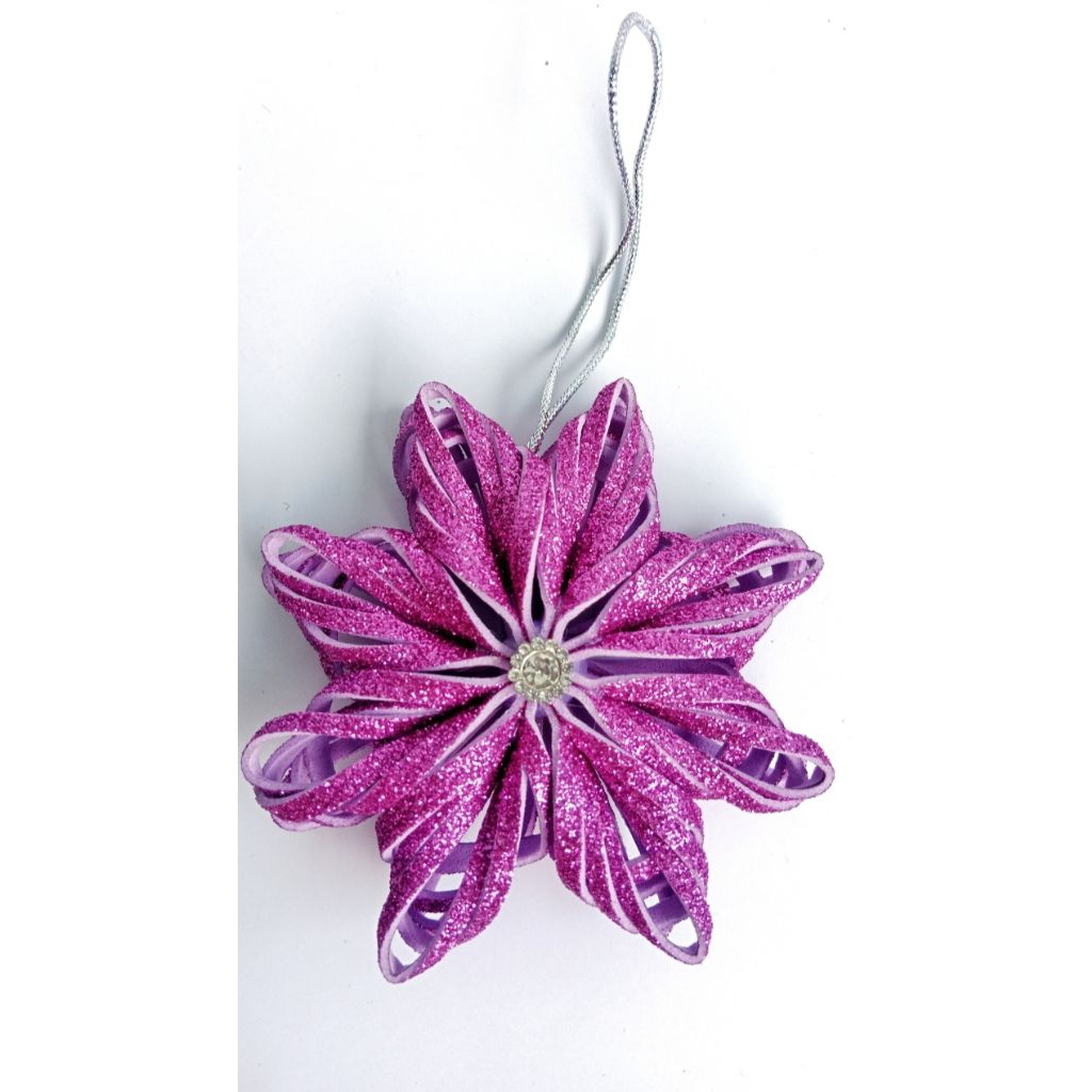 Hiasan Pohon Natal - Bunga Ungu / Christmas Tree Ornament