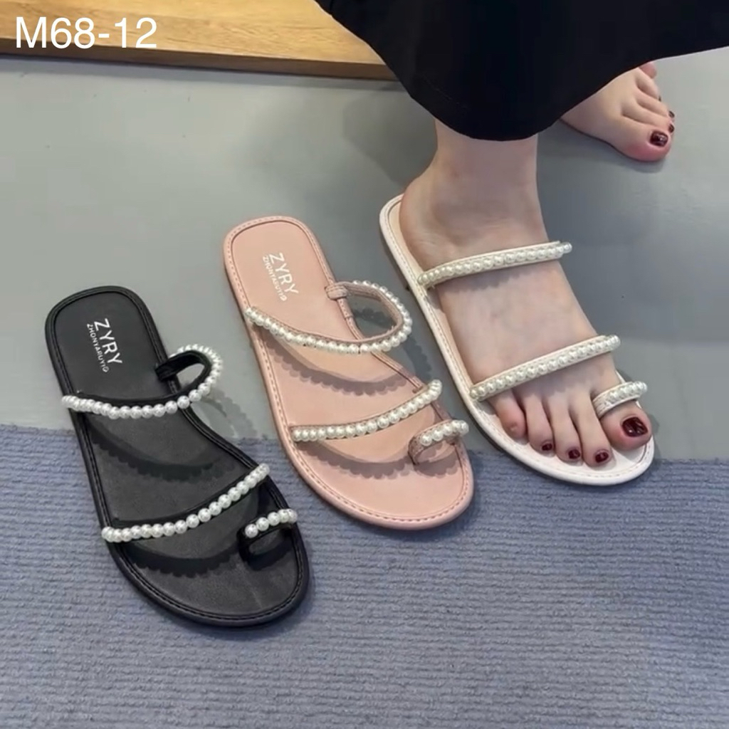 M68-12 Sandal Guangzhou Flatshoes Wanita Import