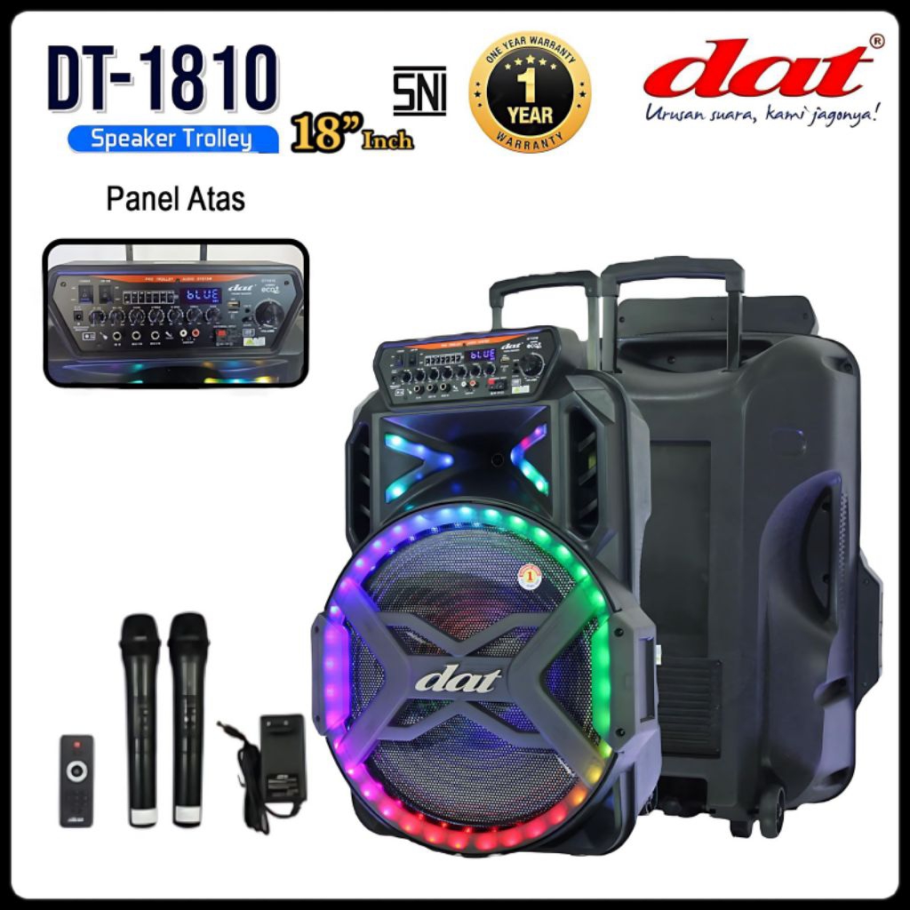 Speaker DAT DT-1810  speaker bluetooth portabel 18inch speaker aktif full bass dilengkapi 2mic wirel