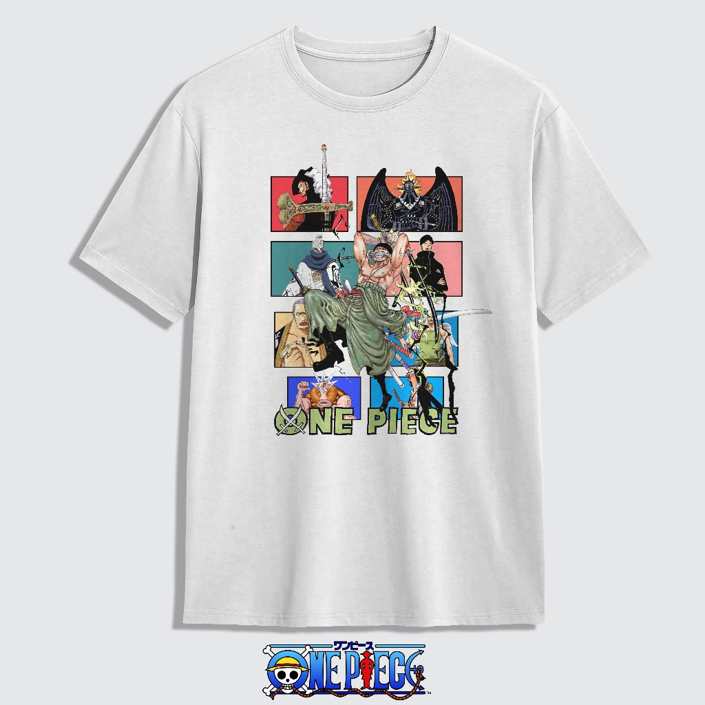 Kaos Anime One Piece Roronoa Zoro Warna HItam/Putih