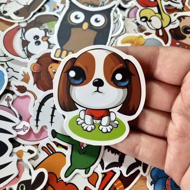 

STIKER VINIL ISI 50 PCS CARTOON ANIMAL KIDS STICKER ANTI AIR AESTHETIC