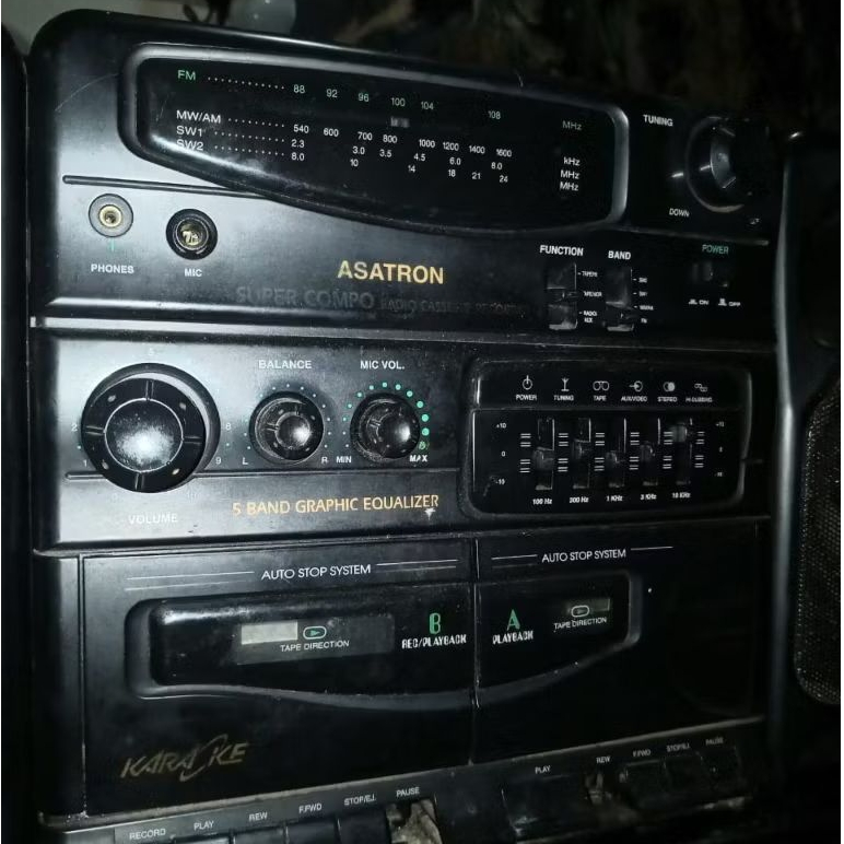 Tape Radio Asatron Double Deck Mini Compo SC 420 (Preloved/Bekas)