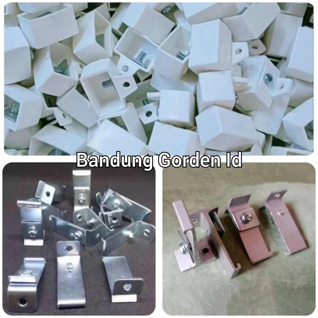 Braket Tunggal Batang Gorden Aluminium / Tutup Besi Aluminium