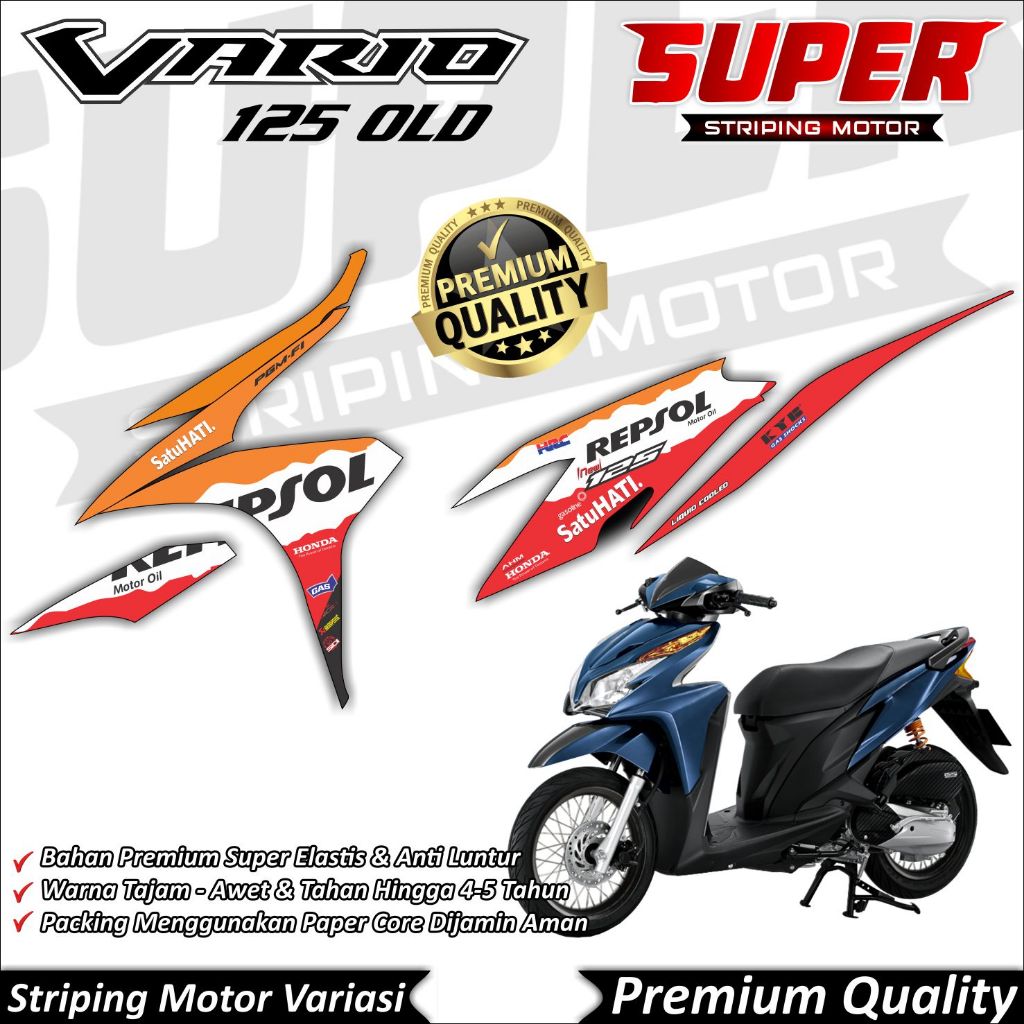 Stiker Vario 125 Old Anti Luntur keren Striping Vario 125 Old Striping Honda Vario 125 OLD Repsol