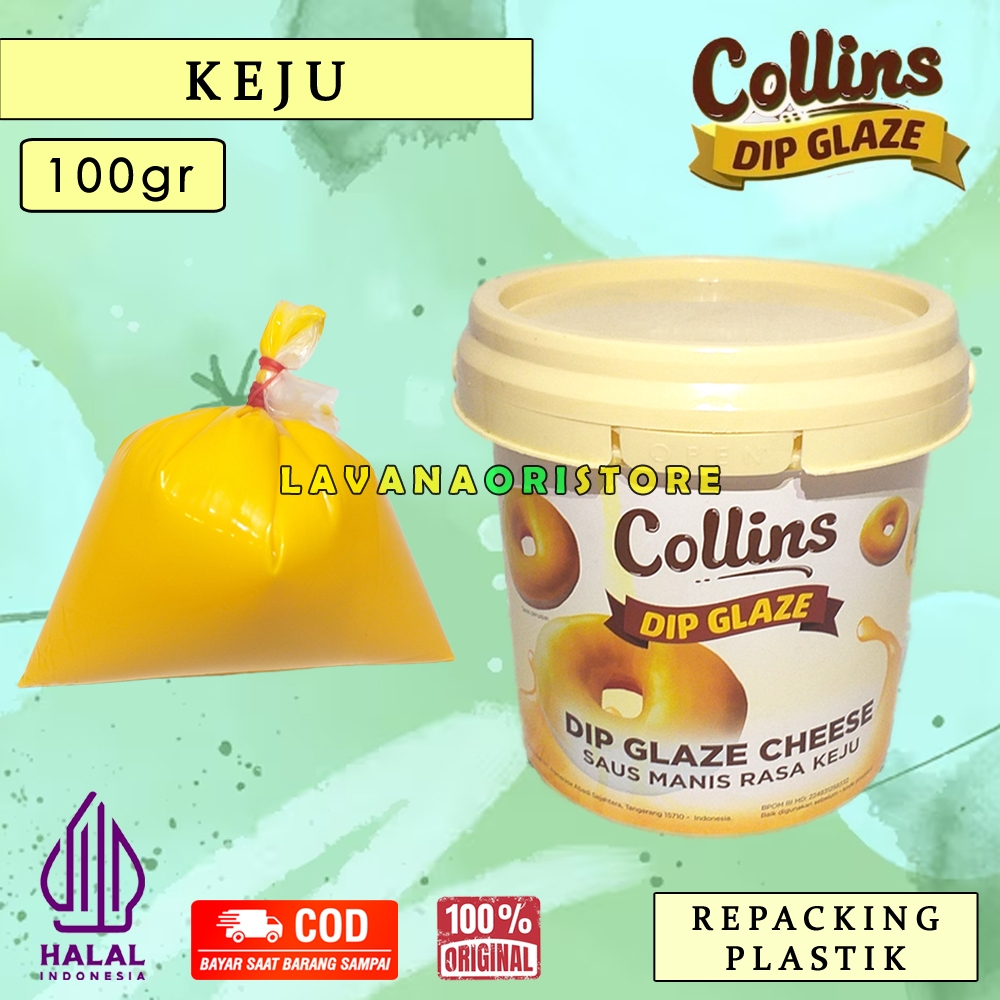 

[COD] Collins Dip Glaze Rasa Keju 100gr | Saus Manis Pasta Selai Donat Roti Rasa Keju