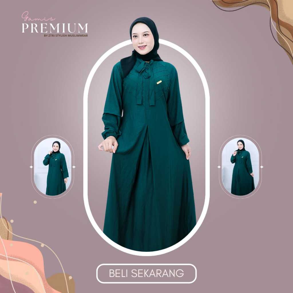 Midi Dress Zahira Gamis Wanita Katun Polo Linen Premium / Baju Muslim Wanita Terbaru