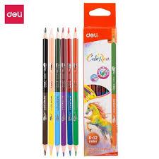 

DELI - PENSIL WARNA / PERLENGKAPAN MENGGAMBAR / PENSIL DUAL COLOR EC00500 6=12 WARNA