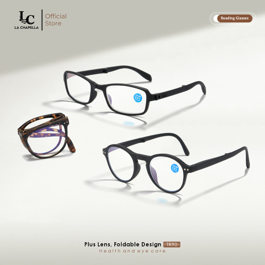 La Chapella Kacamata Baca Dan Jalan Lensa Plus Anti Radiasi Fashion Pria Wanita Model Lipat Bulat Ba