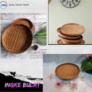 piring bambu/tempat lalapan/tempat lalapan/piring saji bambu/ingke bulat