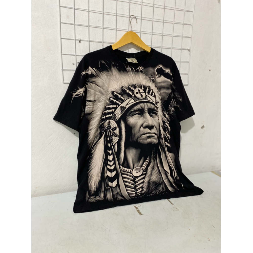 Kaos Jay’s Rock Native American Indian Chief AOP Vintage tahun 90-an