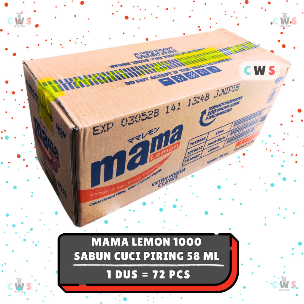 MAMA LEMON Mama Lime 1000 Higienis Cairan Sabun Pencuci Piring Jeruk Nipis Lemon - 1 Dus / 72 Pcs