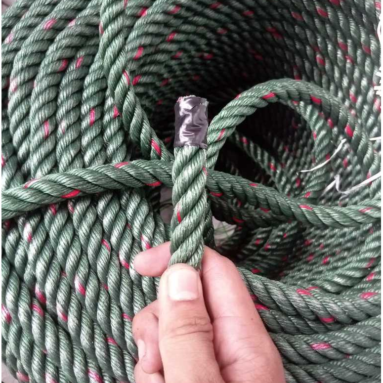 

1 Roll Tali Tambang 16mm 18mm 20mm 24mm Tali Tambang Besar Plastik PE Hijau Bintik Merah
