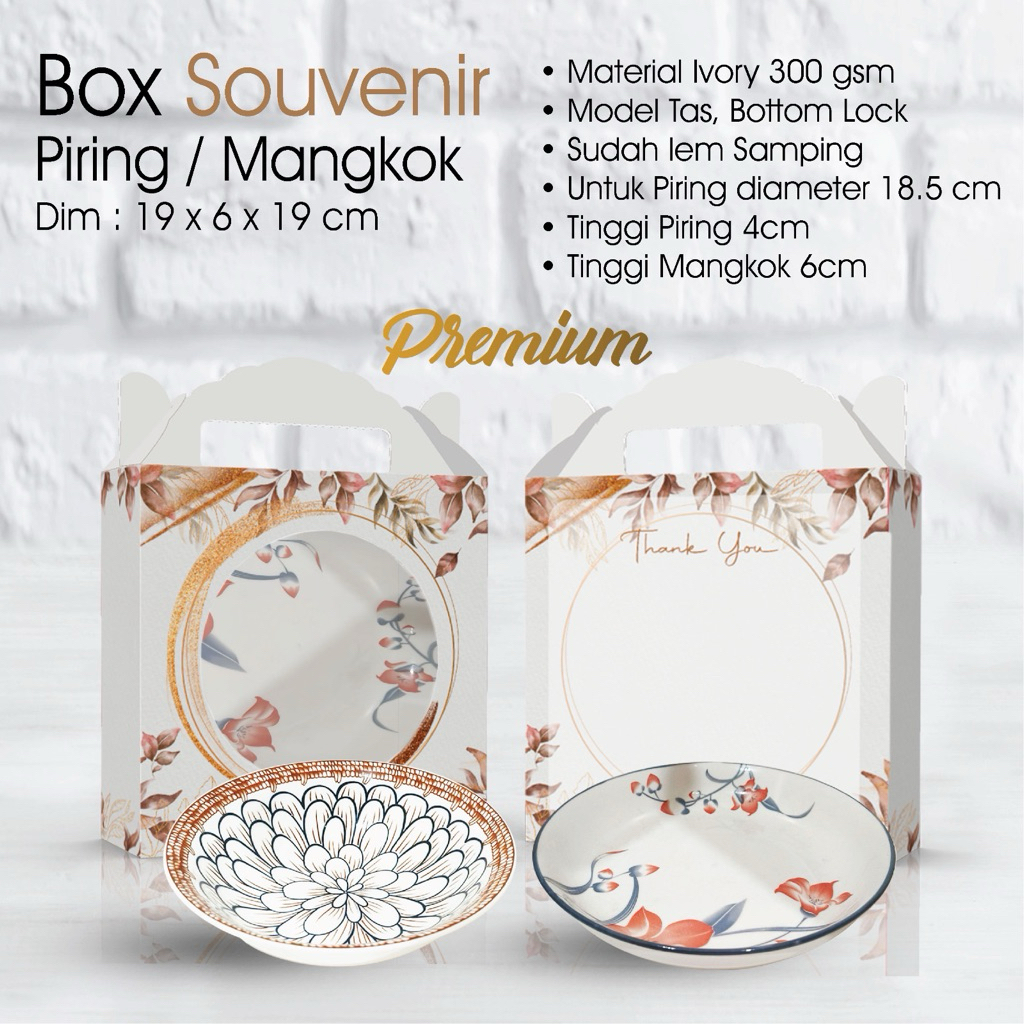 

Box Souvenir Piring/Mangkok Uk 19 x 6 x 19 cm Model Tas Button Lock (Min Order 2 Pcs)