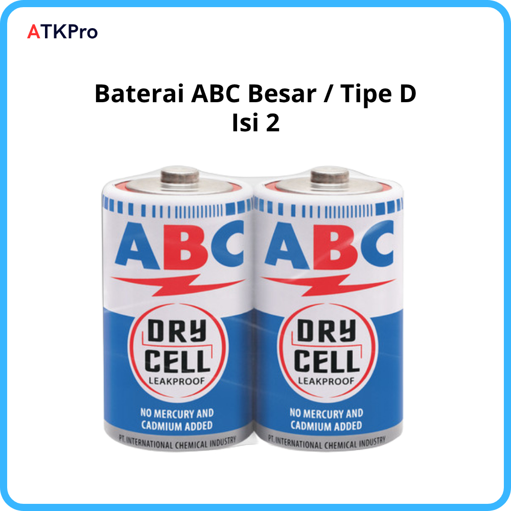 Baterai ABC Besar Isi 2 Baterai ABC Size D R20 Batere ABC Besar Battery ABC Tipe D Batre Biru