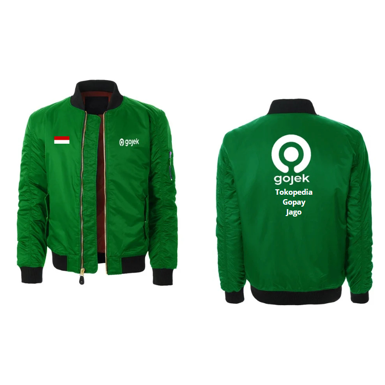 Jaket Bomber Gojek | Jaket Ojol Gojek | Jaket Pria Wanita Custom Gojek Driver | Jaket Kasual | Jaket