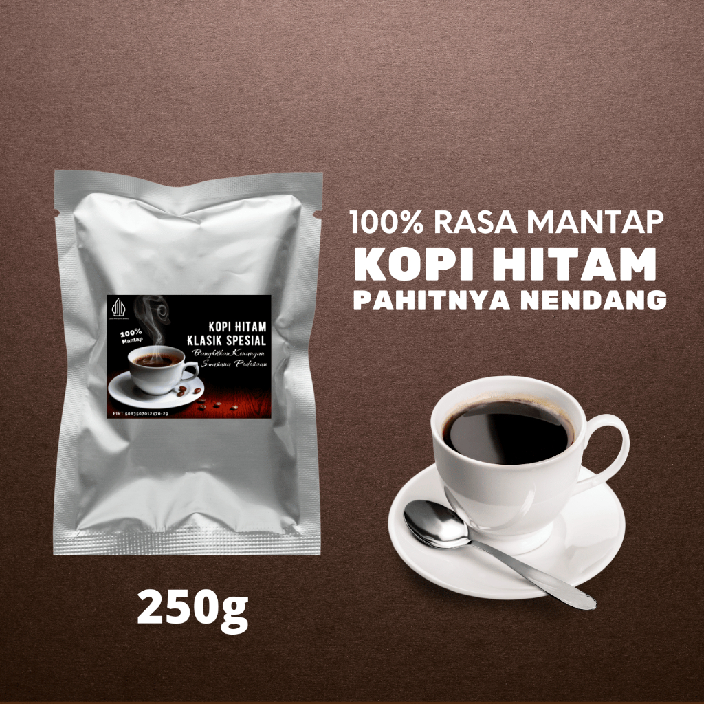 

Kopi Bubuk Hitam Robusta Spesial 250g