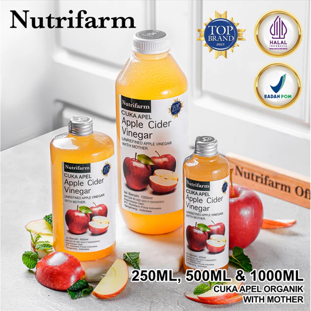 

[PREMIUM] Nutrifarm Cuka Apel With Mother 500ml 250ml 1000ml