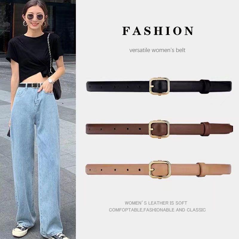 PA Ikat Pinggang Gaya Retro Vintage Bahan PU Kulit Leather Gesper Wanita Belt Trendy Woman Aksesoris