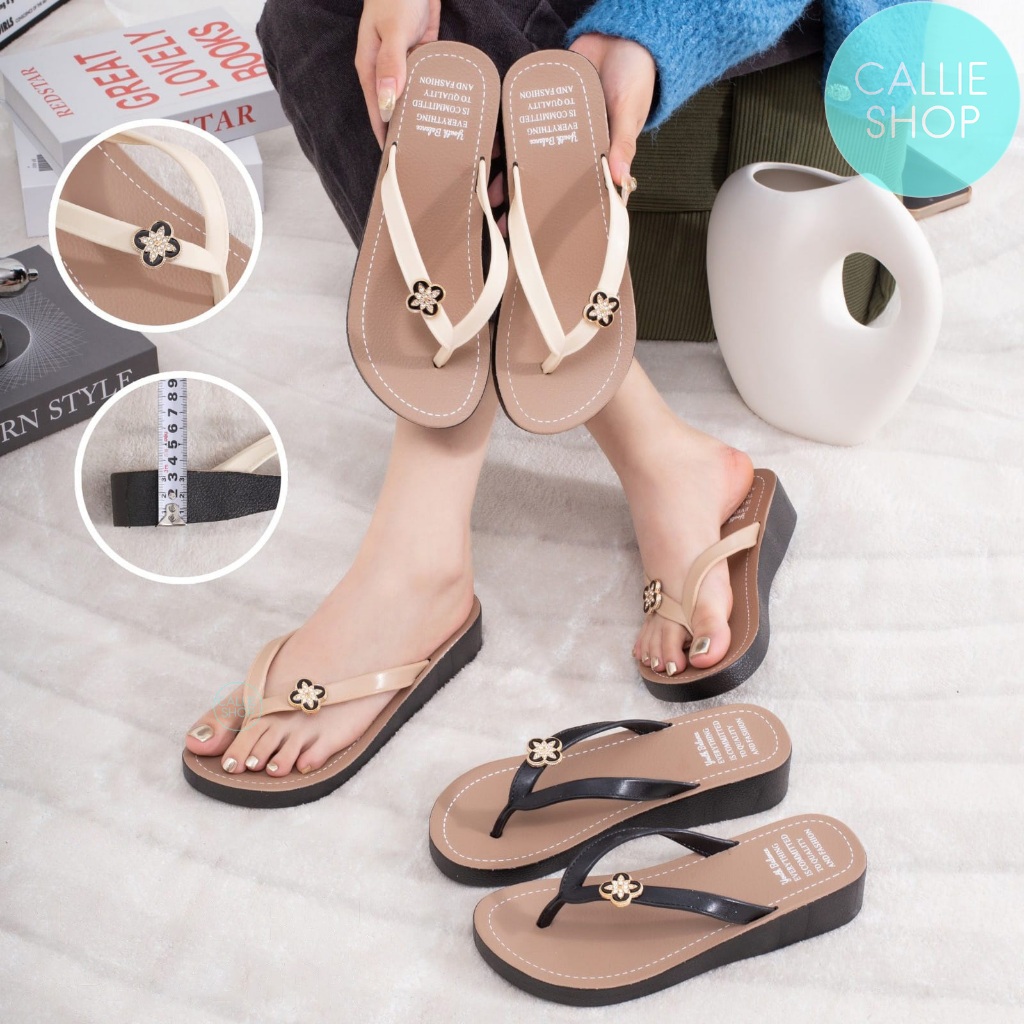 Sandal Wedges Wanita Tali Jepit Simpel ELegan Jelly JPWGBGA 1156-1A