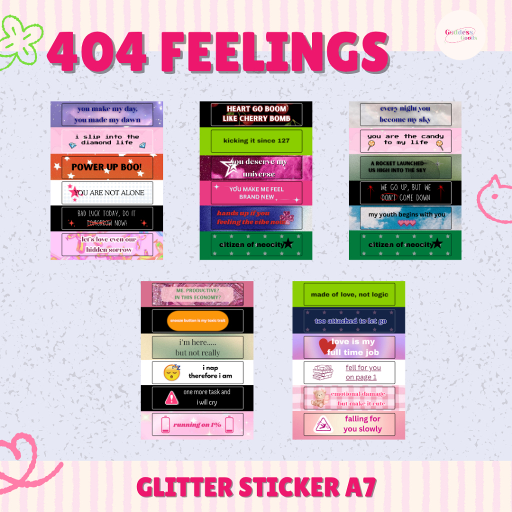 

404 FEELINGS STICKER GLITTER KPOP NON KPOP