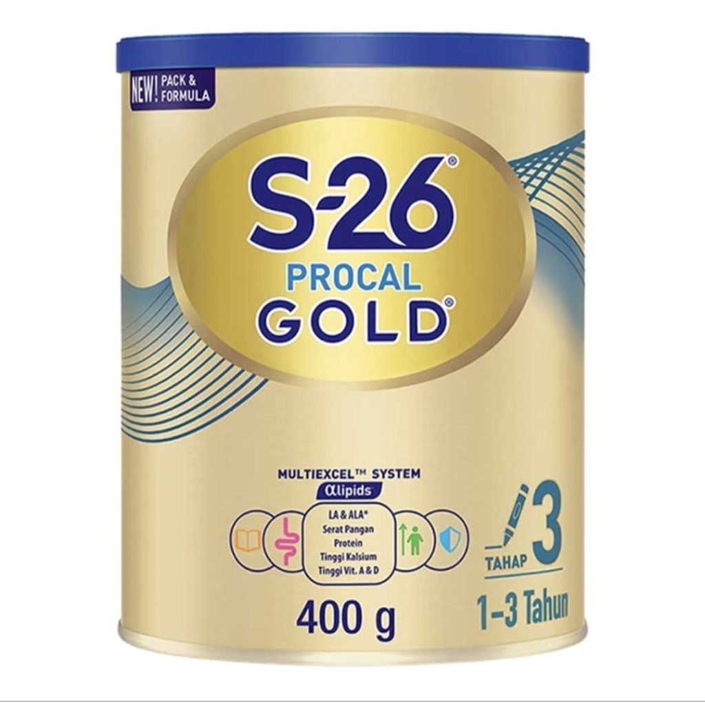 S26 Procal gold tahap 3 vanila 400 gr susu pertumbuhan 1-3 tahun