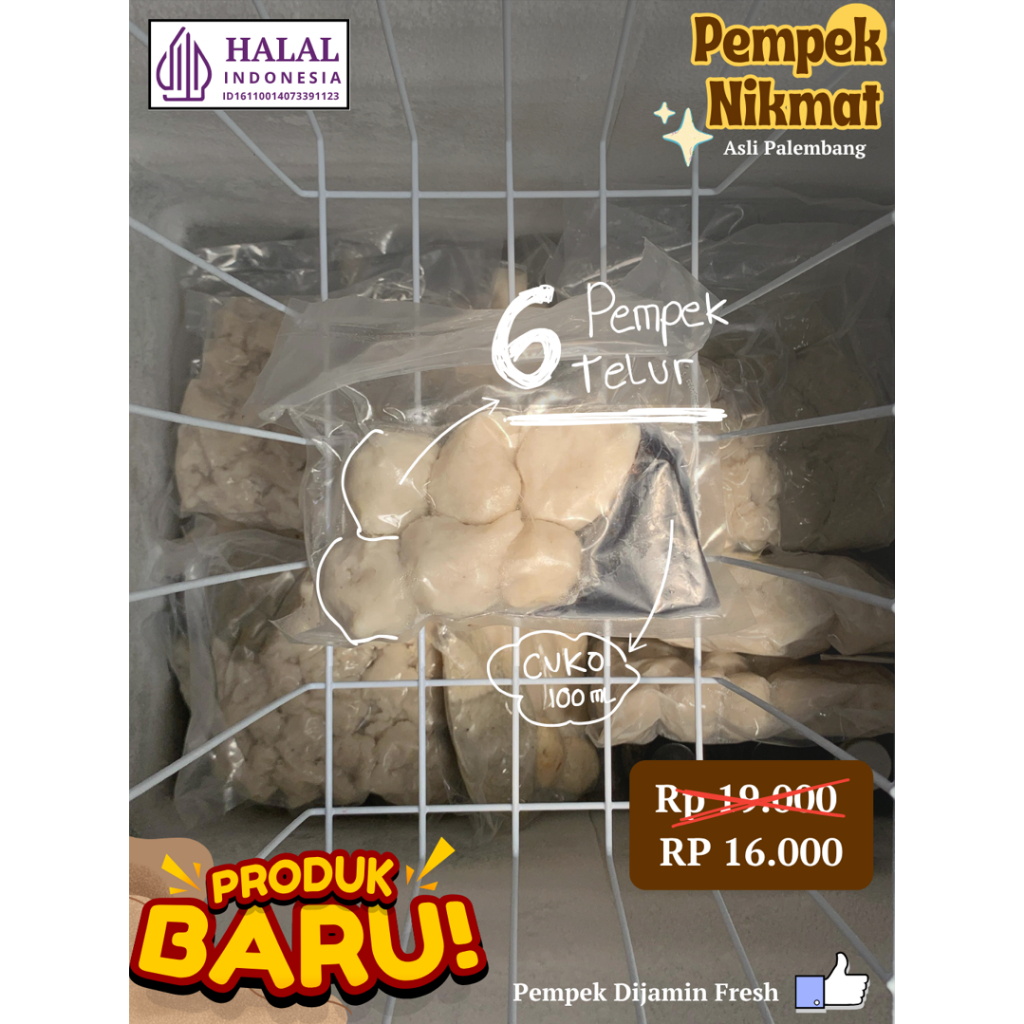 

6 Pempek Telur + cuko 100 ml - Asli Palembang [Pempek NikMat]