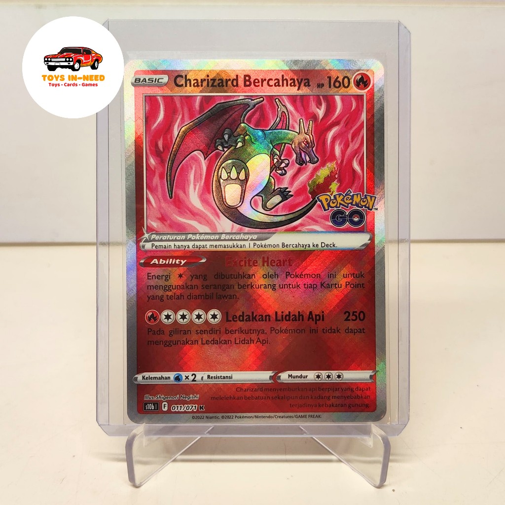 Charizard Bercahaya s10b K 011/071 Pokemon Go Pokemon Card Kartu Pokemon Indonesia