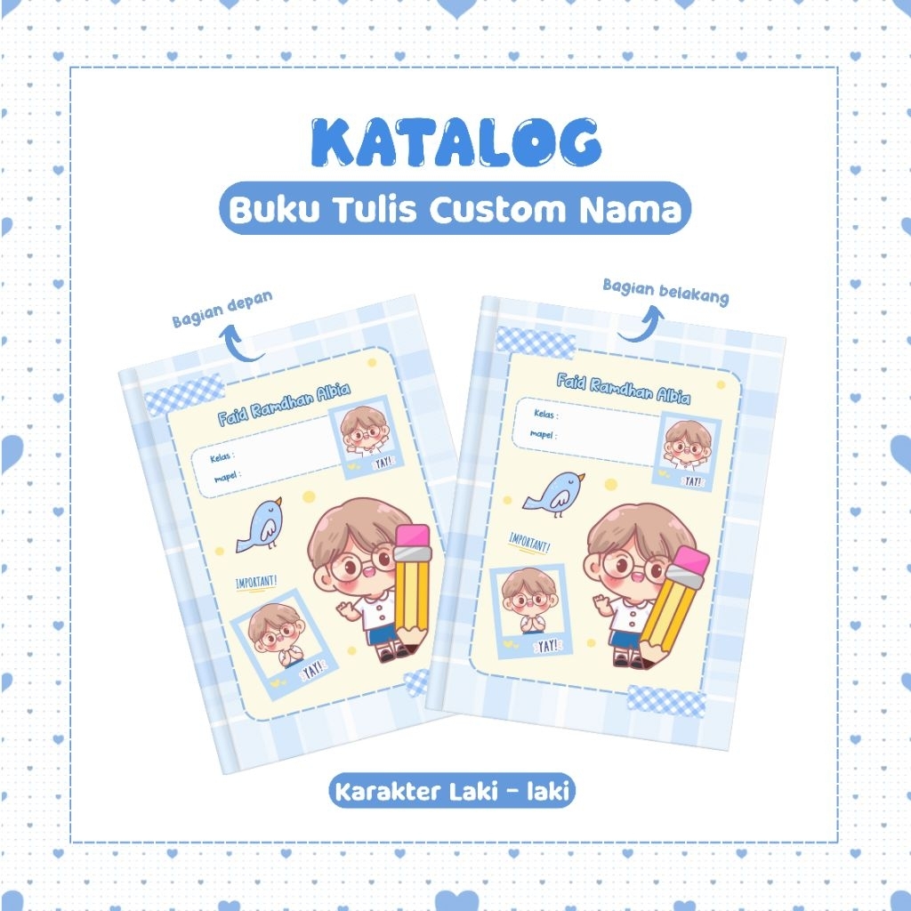 

BUKU TULIS CUSTOM | KARAKTER ANAK COWOK | BUKU SEKOLAH | 38 HALAMAN