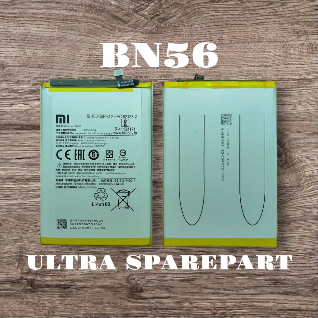 BATRE BATTERY BATERAI BN56 XIAOMI REDMI 9A/ 9C/ 10A/ REDMI A1 ORIGINAL 100% COPOTAN CABUTAN BEKAS SE