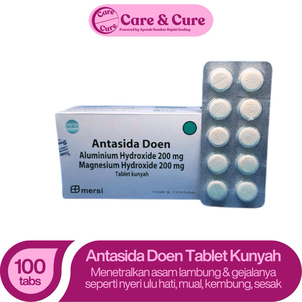 Antasida Doen (Box 100 tablet) - Obat Asam Lambung Naik, Maag, GERD
