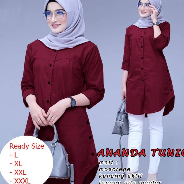Big Sale Ananda Tunik  Logo Smile LS  Ukuran M3XL  Matt Moscrepe